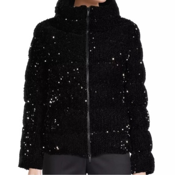 Donna Karan Jackets & Blazers - Black Sequin Puffer Jacket